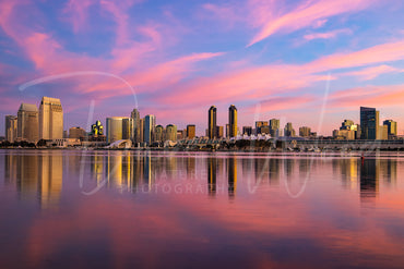 Vibrant Cloudscape Reflected on San Diego Bay